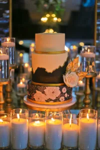 2025 Wedding Showcase The Lofton Wedding Cake Display with Candles